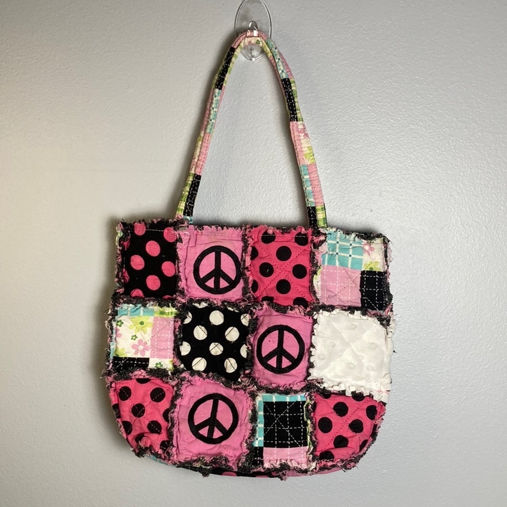 Patchwork Pink Tote Bag Sz Medium - image 1